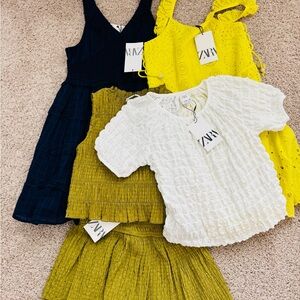 Zara Kids Dresses in Yellow, Dark Blue, Mustard and White